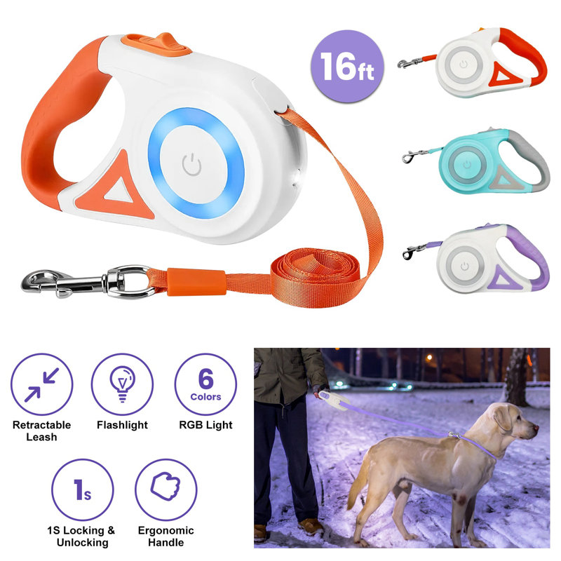 iMounTEK 16FT Retractable Lighted Dog Leash Wayfair Canada